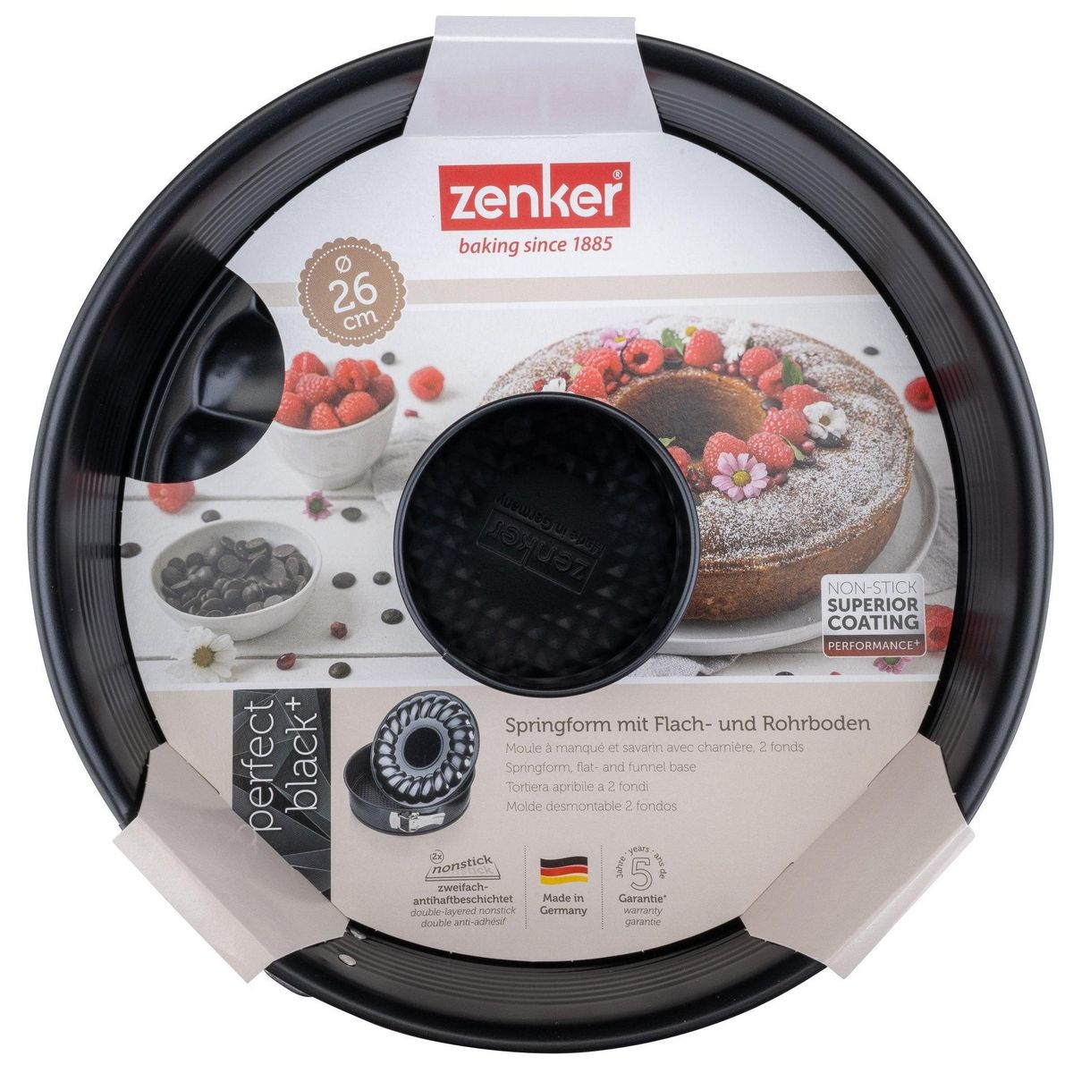 ZENKER Moule à manqué et à savarin double fond 26 cm Zenker PerfectBack+