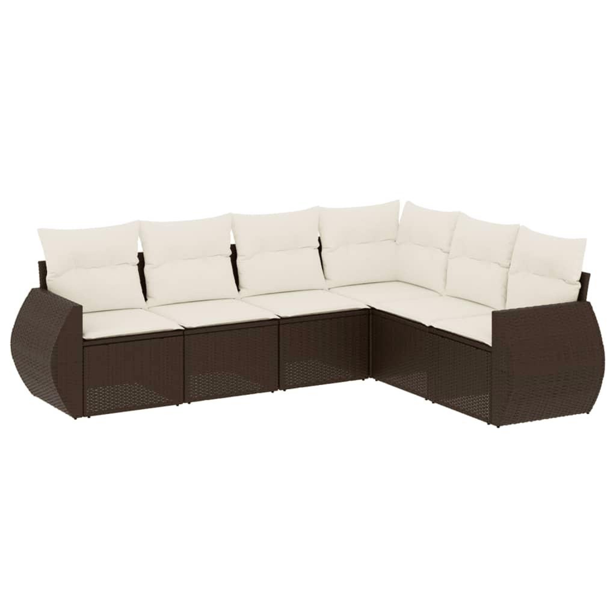Voir la diapositive 2 : VIDAXL Salon de jardin avec coussins 6 pcs marron resine tressee