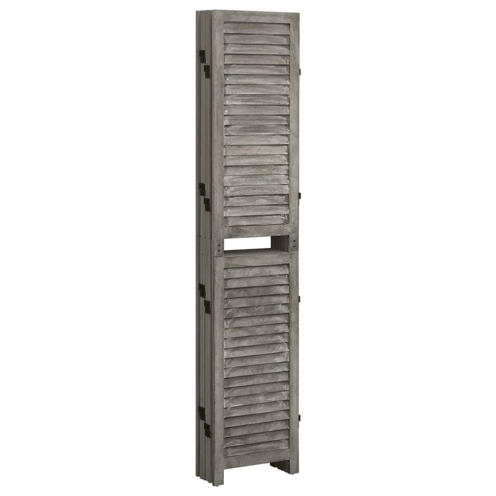 Voir la diapositive 3 : VIDAXL Cloison de separation 6 panneaux Gris 214x166 cm Bois solide