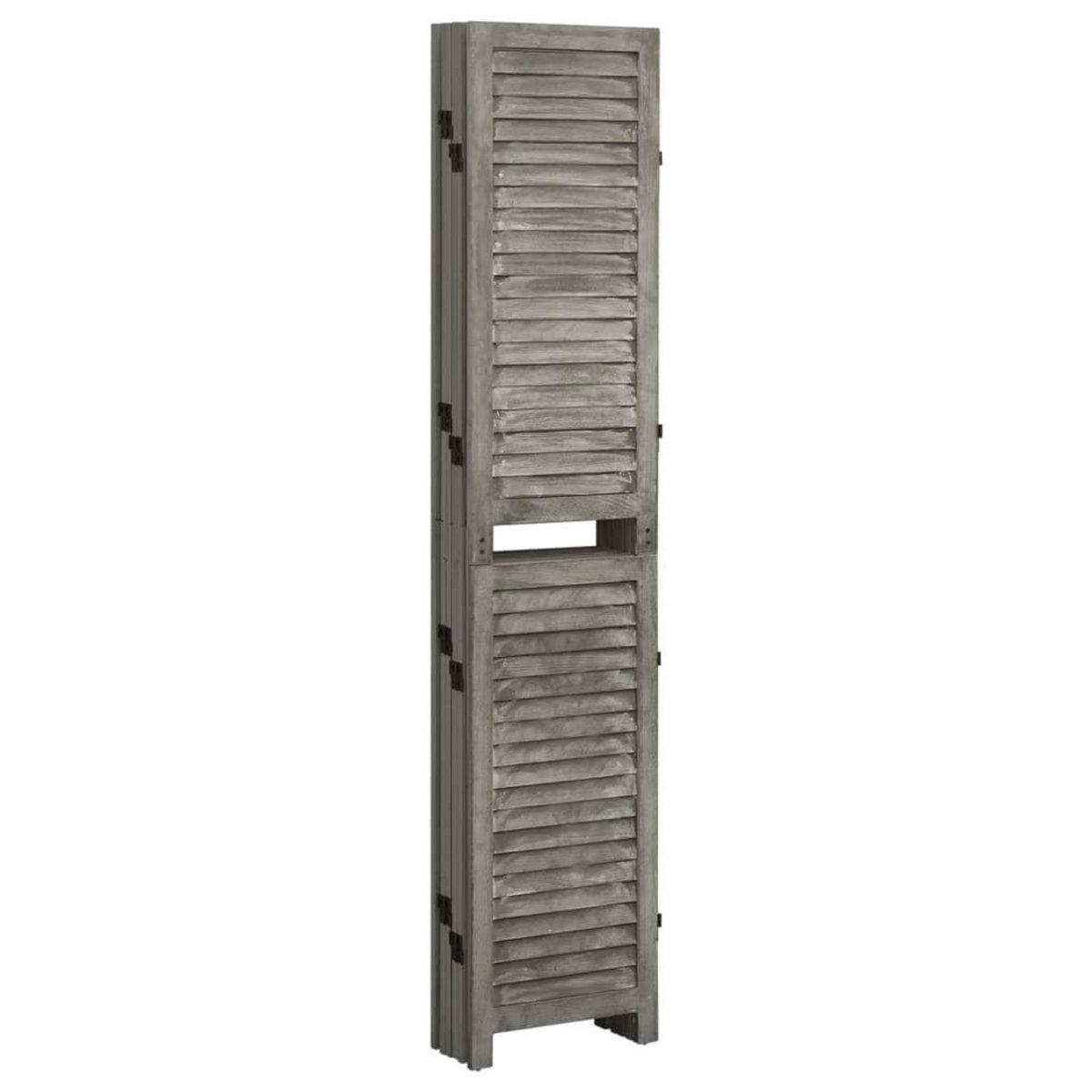VIDAXL Cloison de separation 6 panneaux Gris 214x166 cm Bois solide