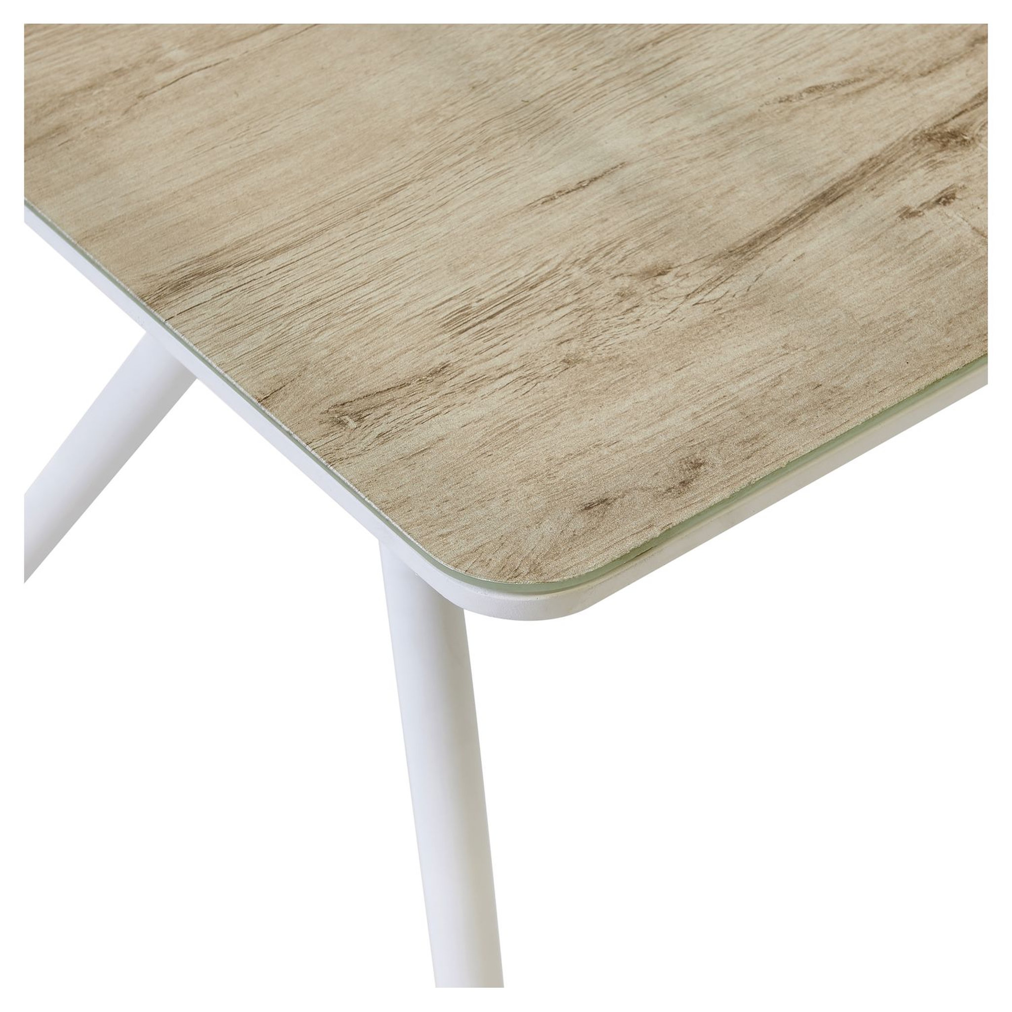 Voir la diapositive 4 : GARDENSTAR Table de jardin rectangulaire - 4/6 places - Acier et plateau imitation bois - ANTIBE V2