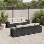 VIDAXL Salon de jardin 9 pcs avec coussins noir resine tressee