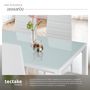 Voir la diapositive 5 : tectake Ensemble table et chaises de salle à manger rembourrées avec revêtement en cuir synthétique blanc/blanc