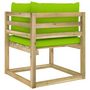 Voir la diapositive 5 : VIDAXL Canape d'angle de jardin avec coussins Bois impregne de vert