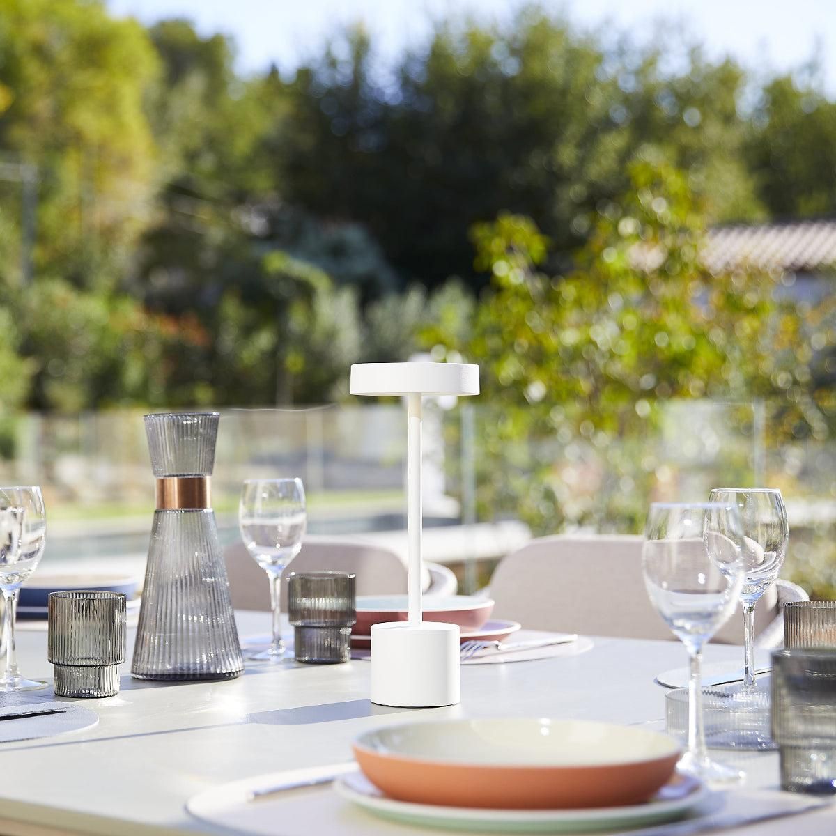 Lumisky Lampe de table sans fil ROBY Blanc Aluminium