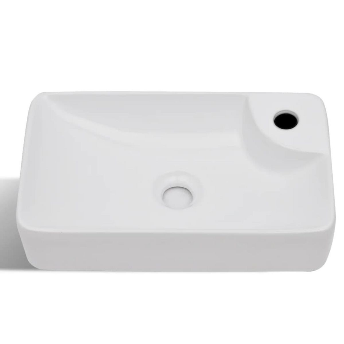 VIDAXL Lavabo a trou pour robinet ceramique Blanc pour salle de bain