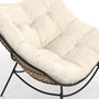 Voir la diapositive 6 : ID MARKET Fauteuil de jardin relax LOA effet rotin avec coussin écru