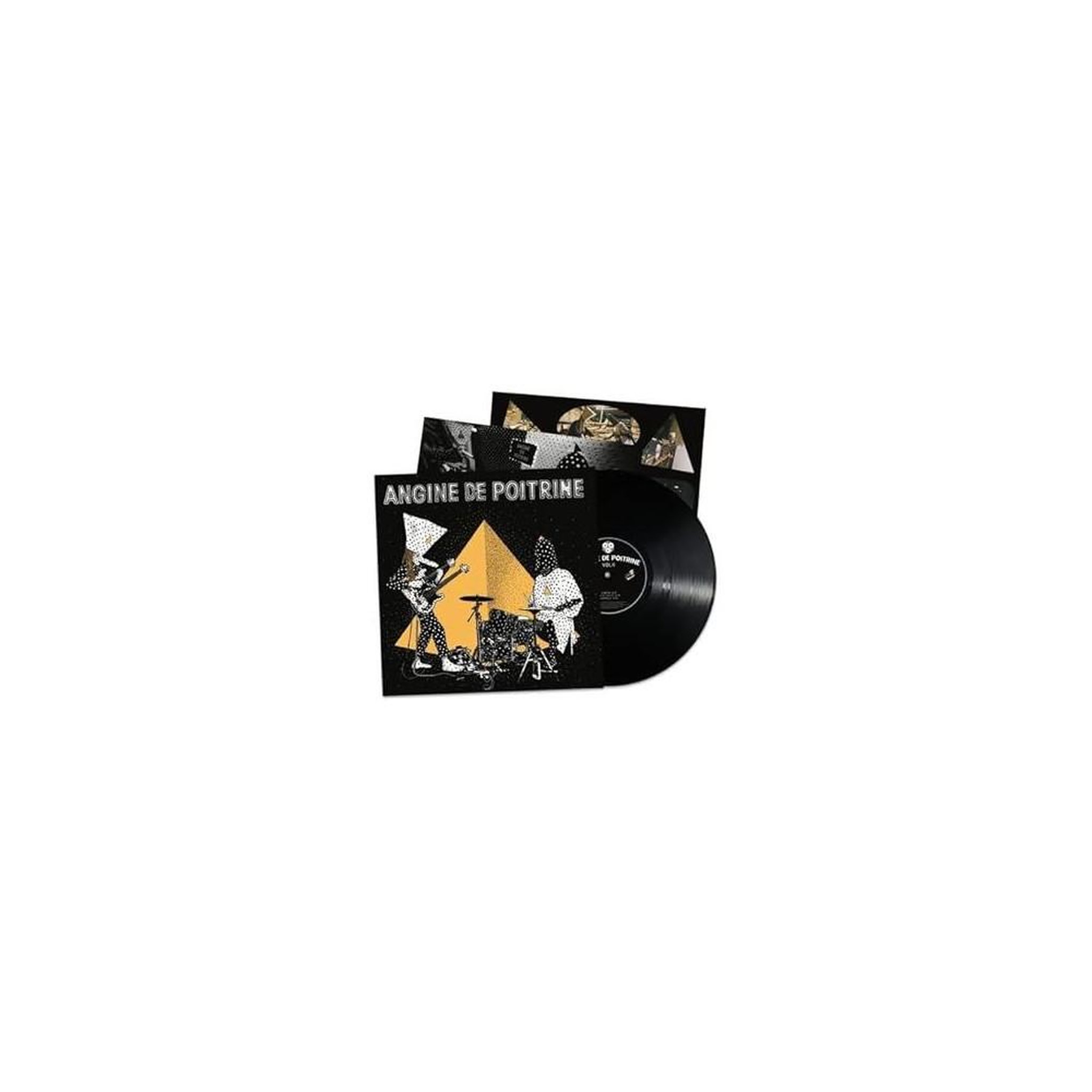 Album vinyle angine de poitrine volume ii, disque rond noir en pochette noire