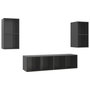 Voir la diapositive 2 : VIDAXL Meubles TV muraux 4 pcs Gris brillant Bois d'ingenierie