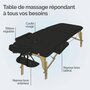 VIVEZEN Table de massage pliante 2 zones en bois avec panneau Reiki + Accessoires et housse de transport