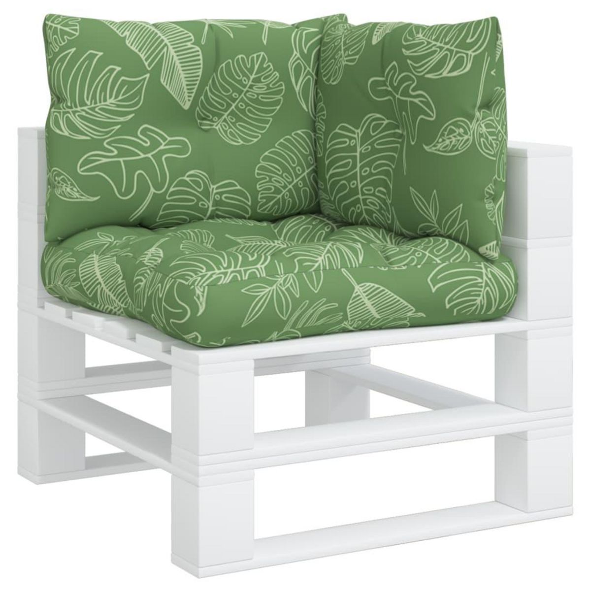 VIDAXL Coussins de palette lot de 3 motif de feuilles tissu Oxford