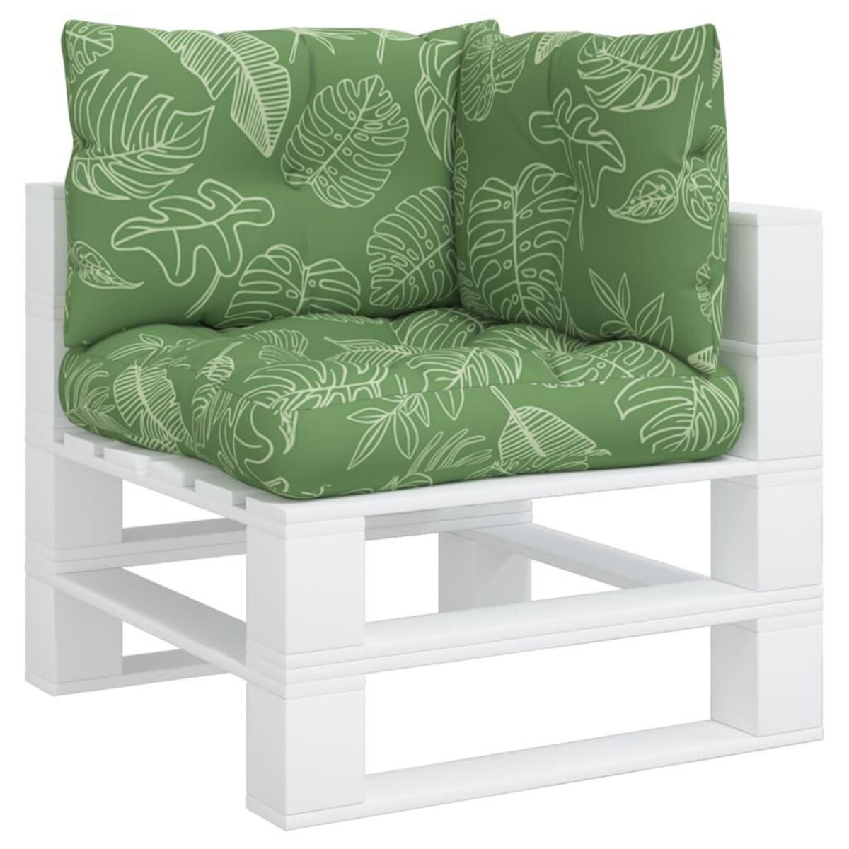 VIDAXL Coussins de palette lot de 3 motif de feuilles tissu Oxford