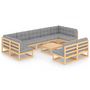 Voir la diapositive 2 : VIDAXL Salon de jardin 10 pcs avec coussins Bois de pin massif