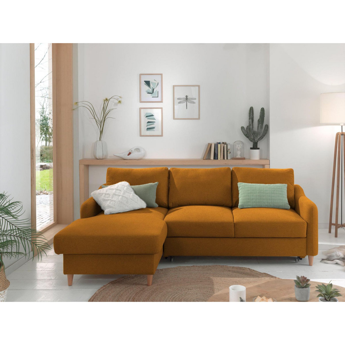 LISA DESIGN Will - canapé d'angle gauche - convertible avec coffre - 4 places - en tissu