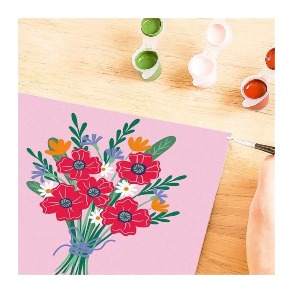 RAVENSBURGER CreArt 20x20 cm Poppy bouquet, Loisir créatif, Adulte, Peinture par numéros, 25519, Ravensburger