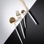 Voir la diapositive 2 : Paris Prix Ménagère 24 Pièces en Inox  Mat  27cm Blanc & Or