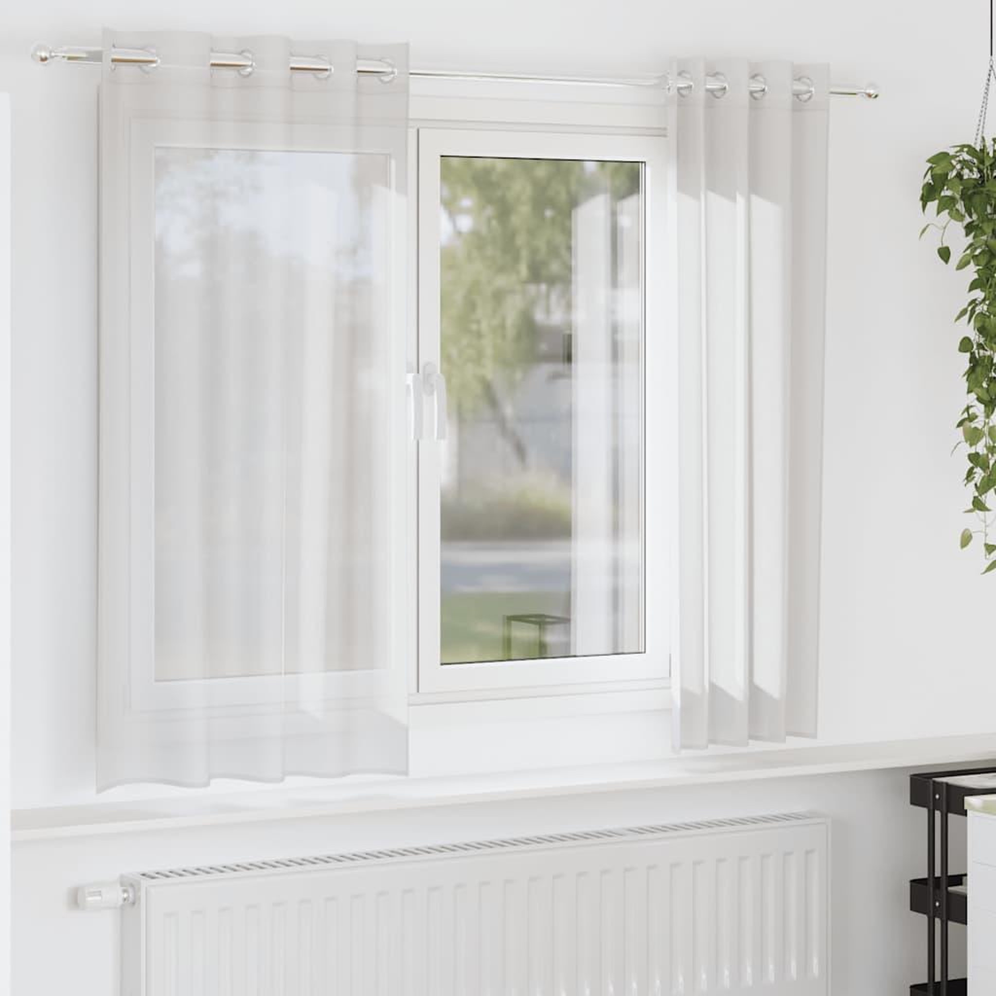 VIDAXL Rideaux en voile avec œillets 2 pcs blanc