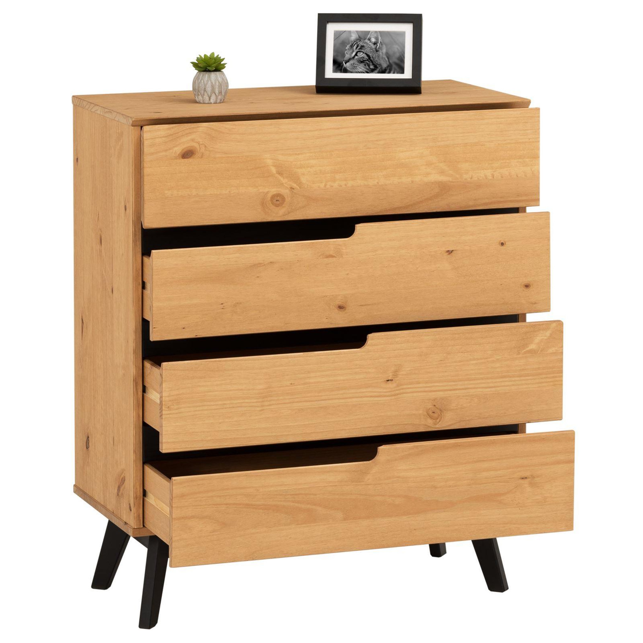 Voir la diapositive 2 : IDIMEX Commode TIBOR, 4 tiroirs