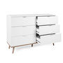 Voir la diapositive 5 : HomeStyle4U Commode avec 6 tiroirs en bois blanc 86,5x120x40cm