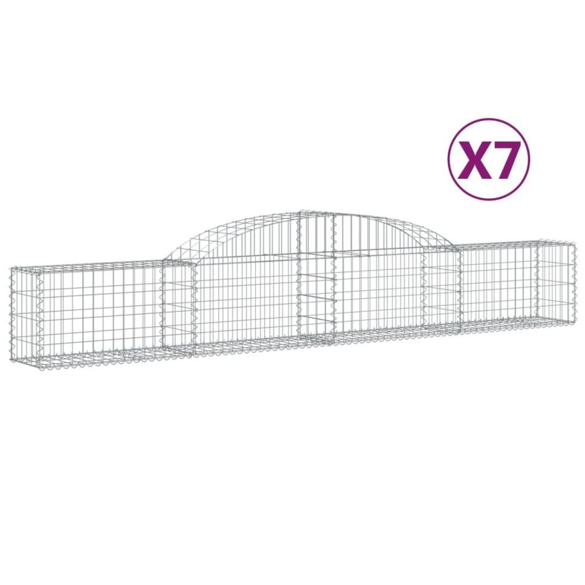 VIDAXL Paniers a gabions arques 7 pcs 300x30x40/60 cm fer galvanise