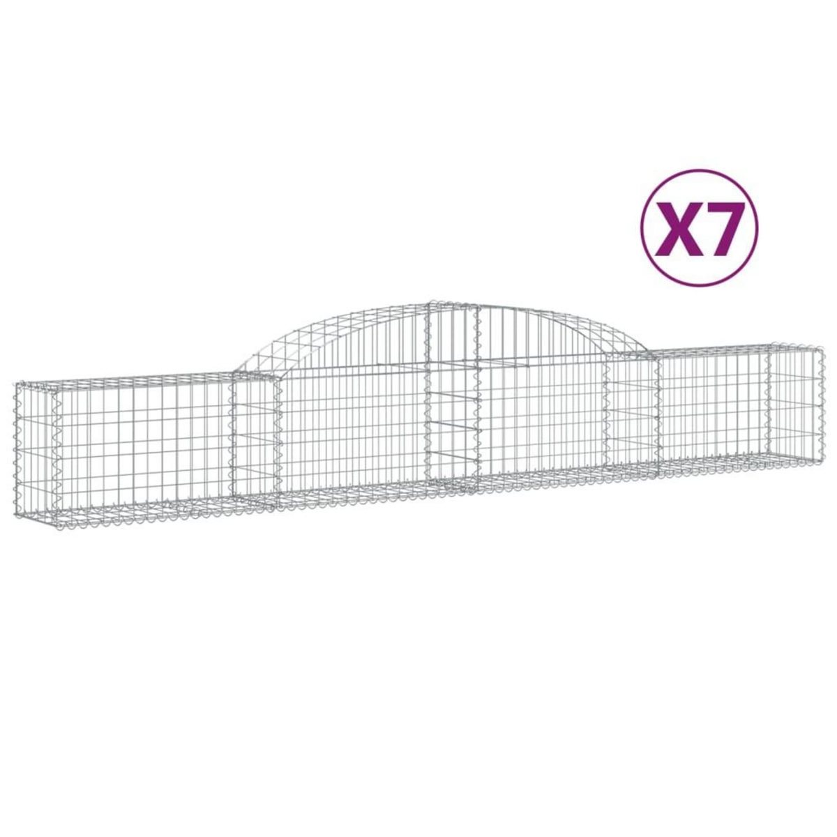 VIDAXL Paniers a gabions arques 7 pcs 300x30x40/60 cm fer galvanise