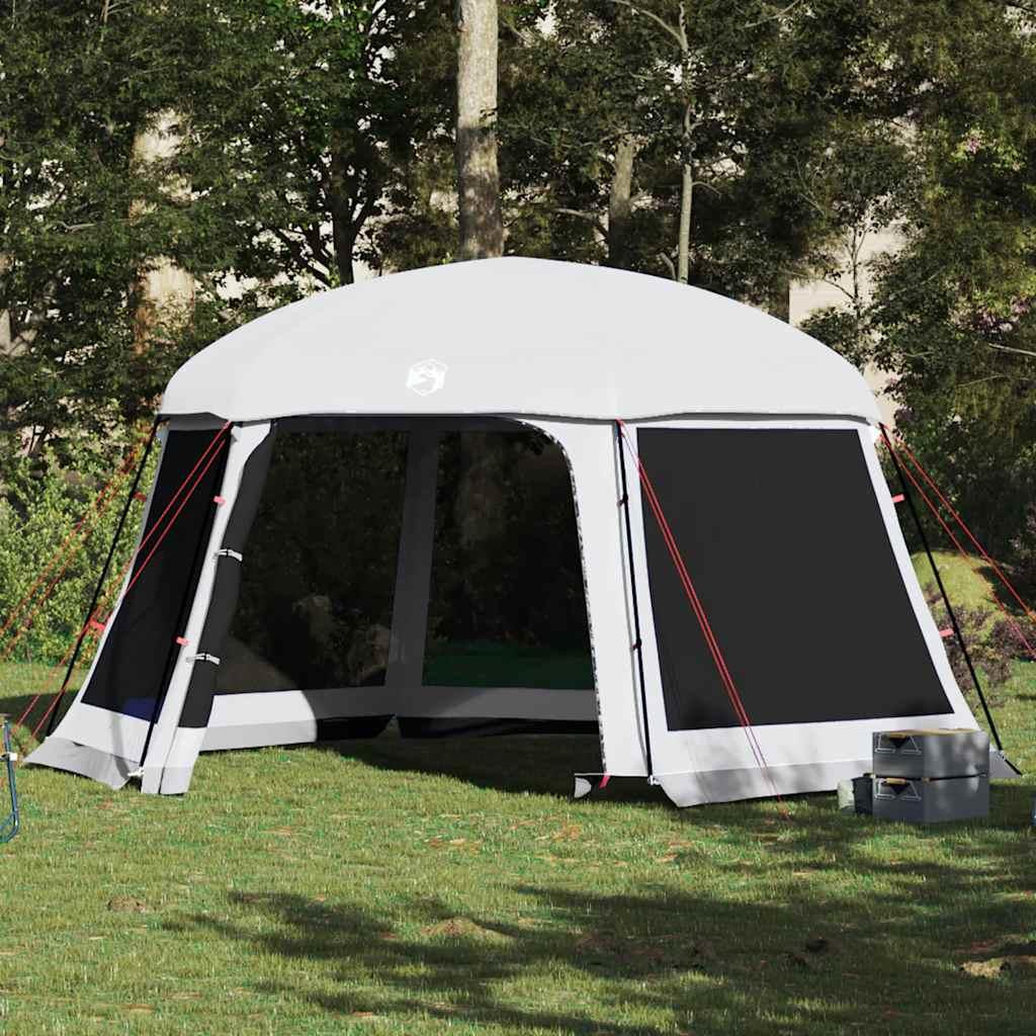 VIDAXL Tente piscine toit amovible parois maille gris 512x458 cm