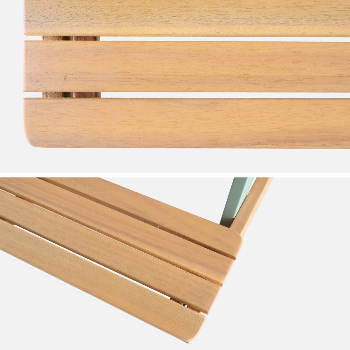 SWEEEK Table de pique-nique en bois d'acacia pour enfant, salon de jardin enfant 2 places, couleur teck clair