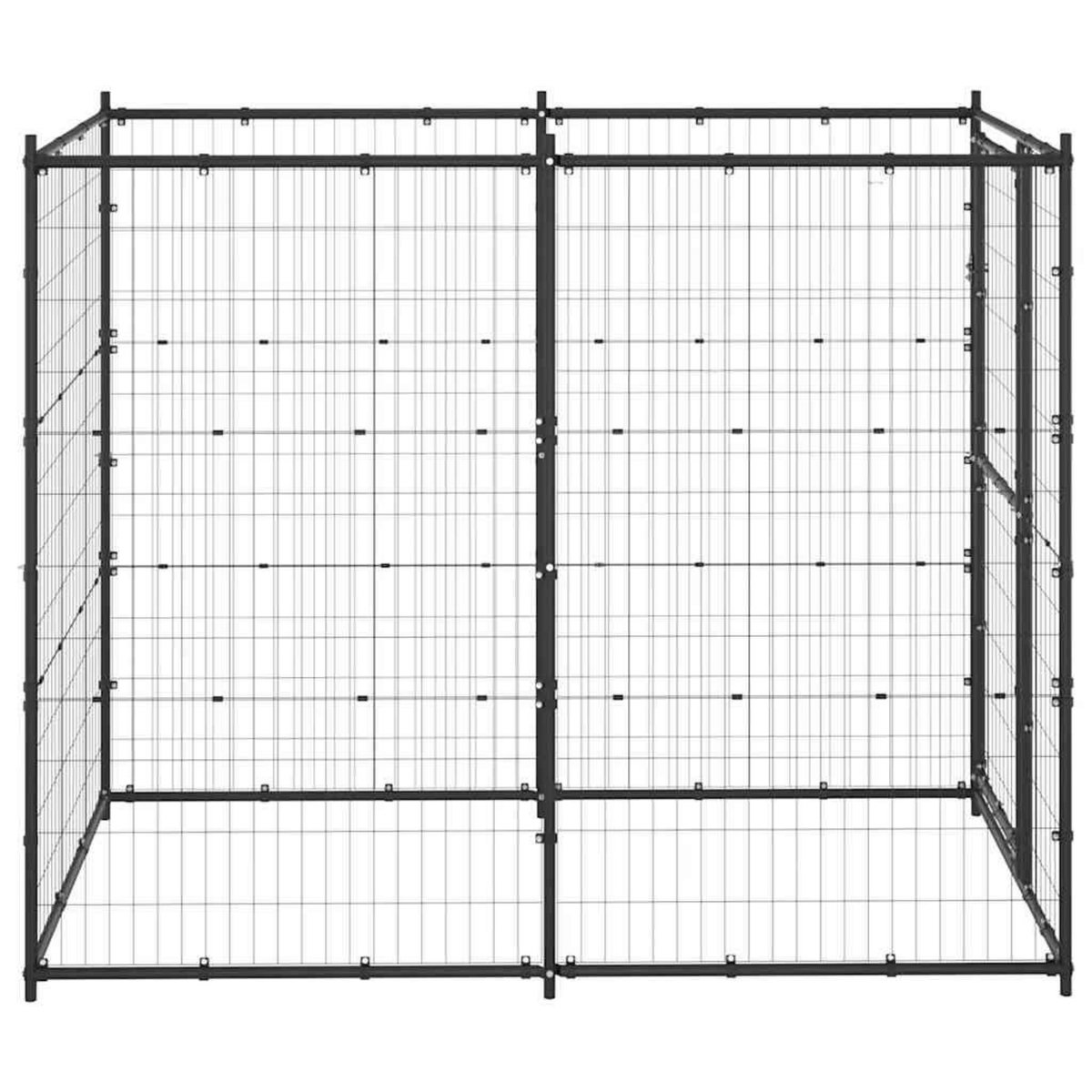 VIDAXL Chenil d'exterieur pour chiens Acier 110x220x180 cm