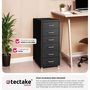 Voir la diapositive 5 : tectake Caisson de bureau à roulettes en métal en acier noir