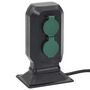 Voir la diapositive 4 : VIDAXL Prise d'exterieur avec piquet a 4 voies noir vert 15,5x11x24 cm