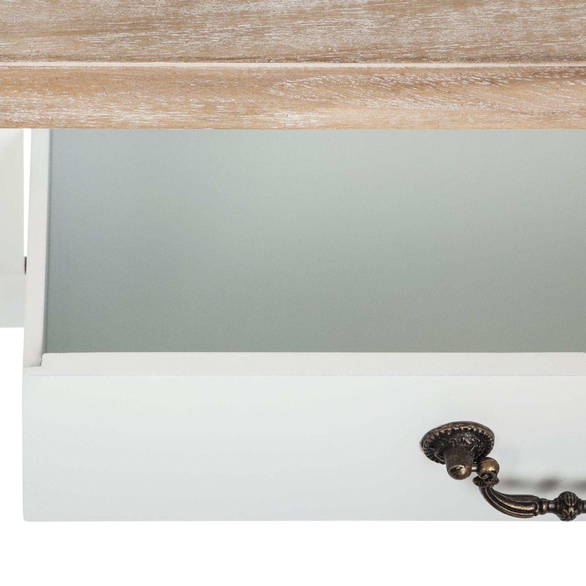 Voir la diapositive 4 : ATMOSPHERA Coiffeuse design bois Chrysa - L. 74 x H. 135 cm - Blanc