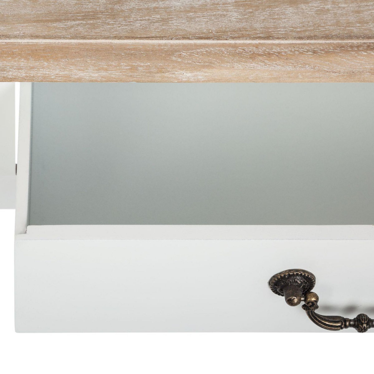 ATMOSPHERA Coiffeuse design bois Chrysa - L. 74 x H. 135 cm - Blanc