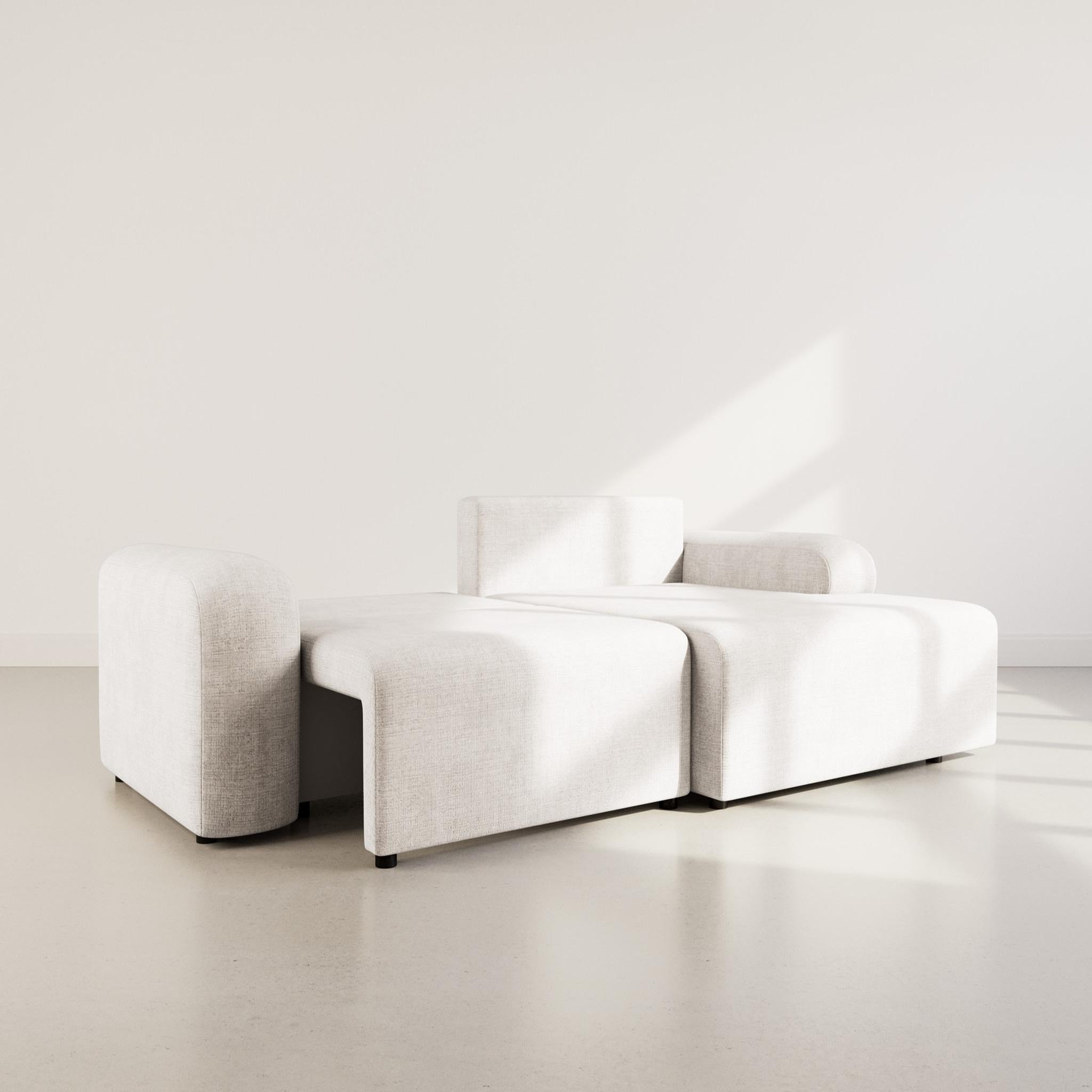Voir la diapositive 2 : BEST MOBILIER Rebecca - canapé d'angle droit 4 places convertible avec coffre en velours texturé
