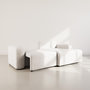 Voir la diapositive 2 : BEST MOBILIER Rebecca - canapé d'angle droit 4 places convertible avec coffre en velours texturé