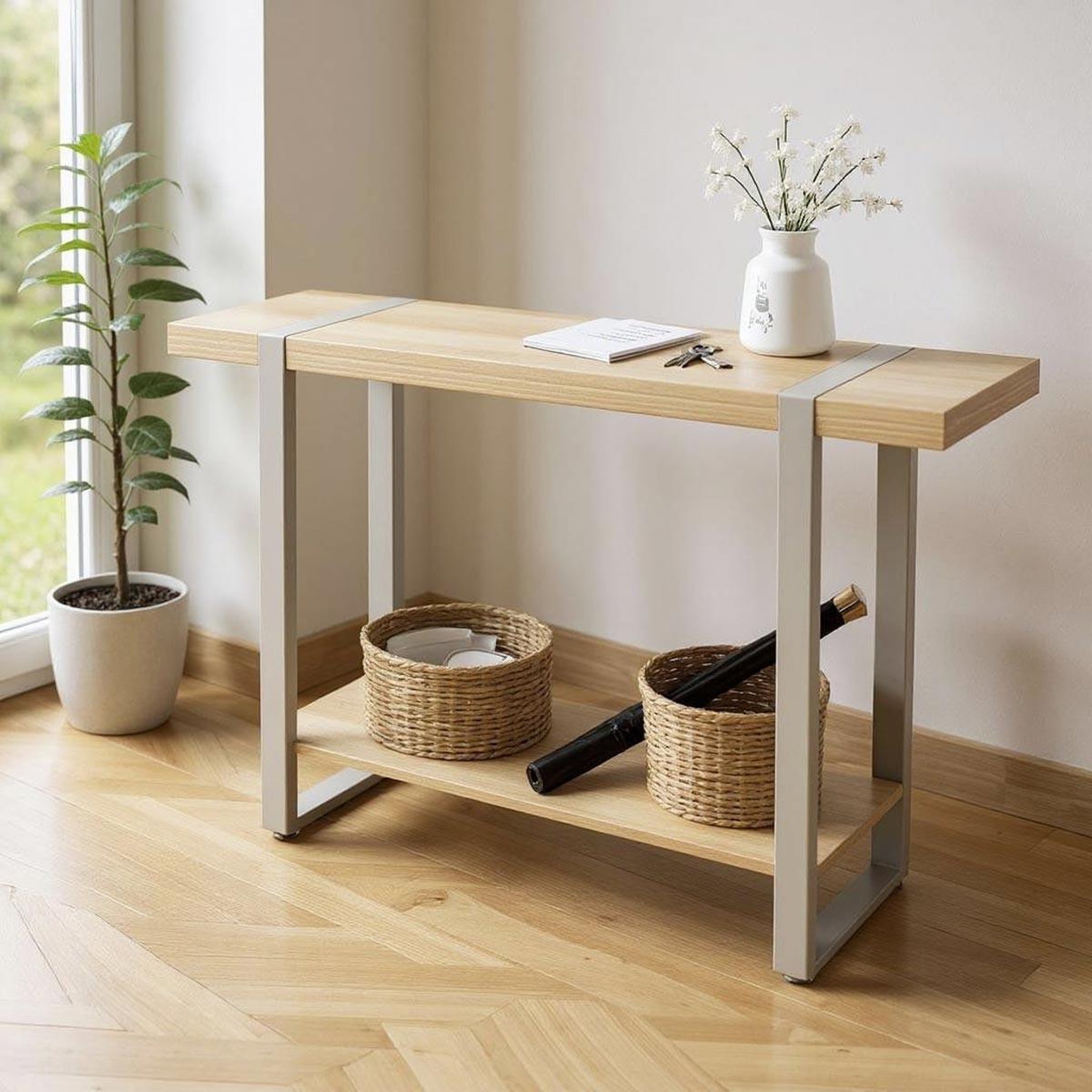 Voir la diapositive 4 : Paris Prix Console design  evy  120cm naturel & gris