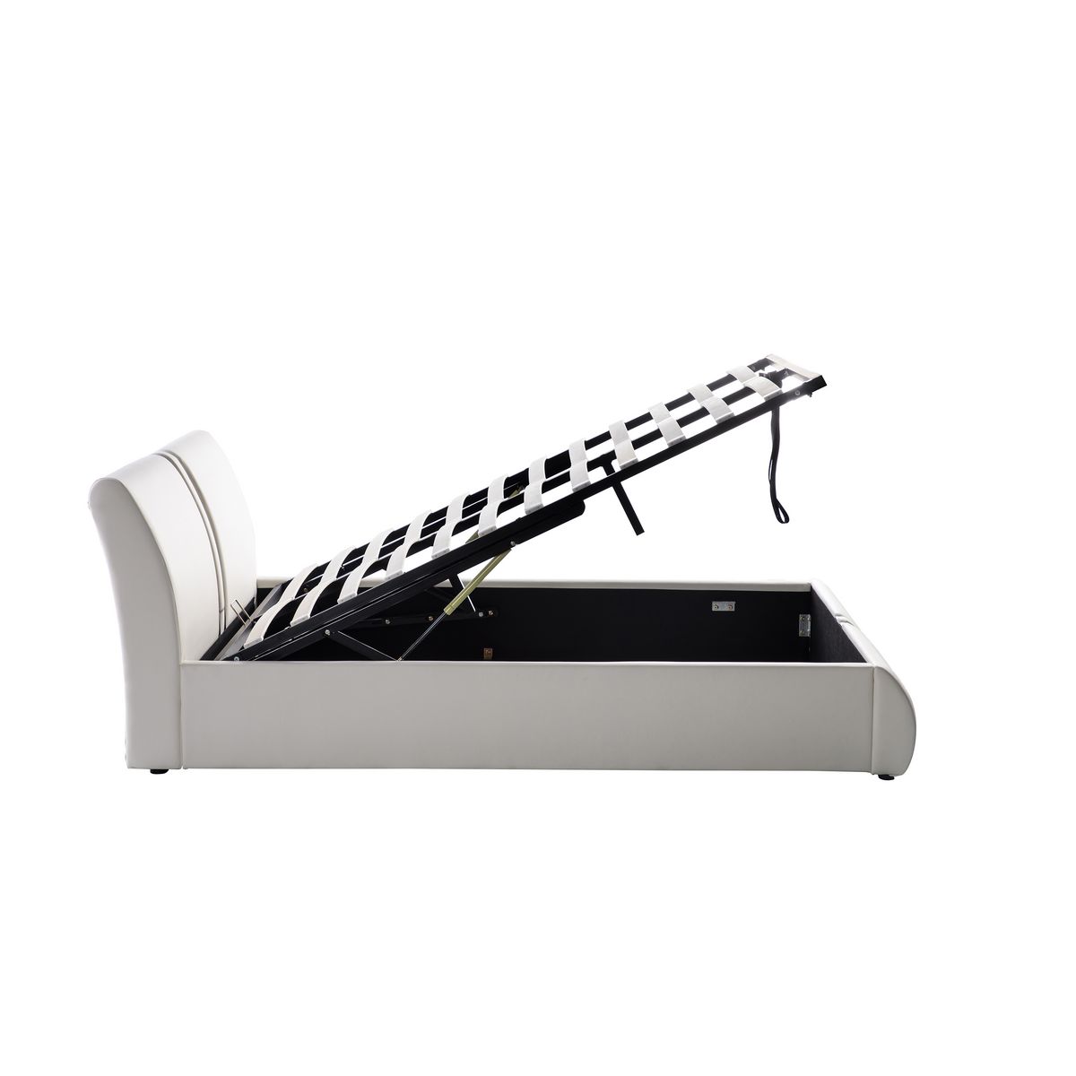 Lit coffre adulte contemporain sommier inclus et tête de lit 160x200cm  JAZ