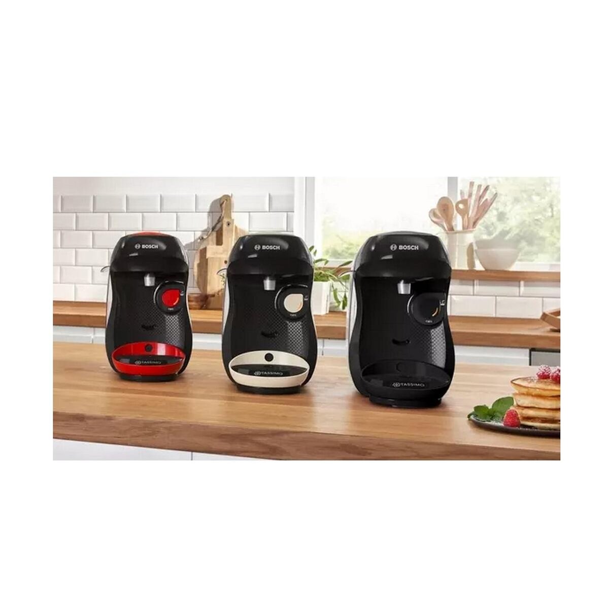 BOSCH Cafetière à dosettes 3.3bar 1400w noir et crème - TAS107E