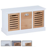 IDIMEX Banc de rangement TRIENT, 3 caisses. Coloris disponibles : Blanc, Bicolore