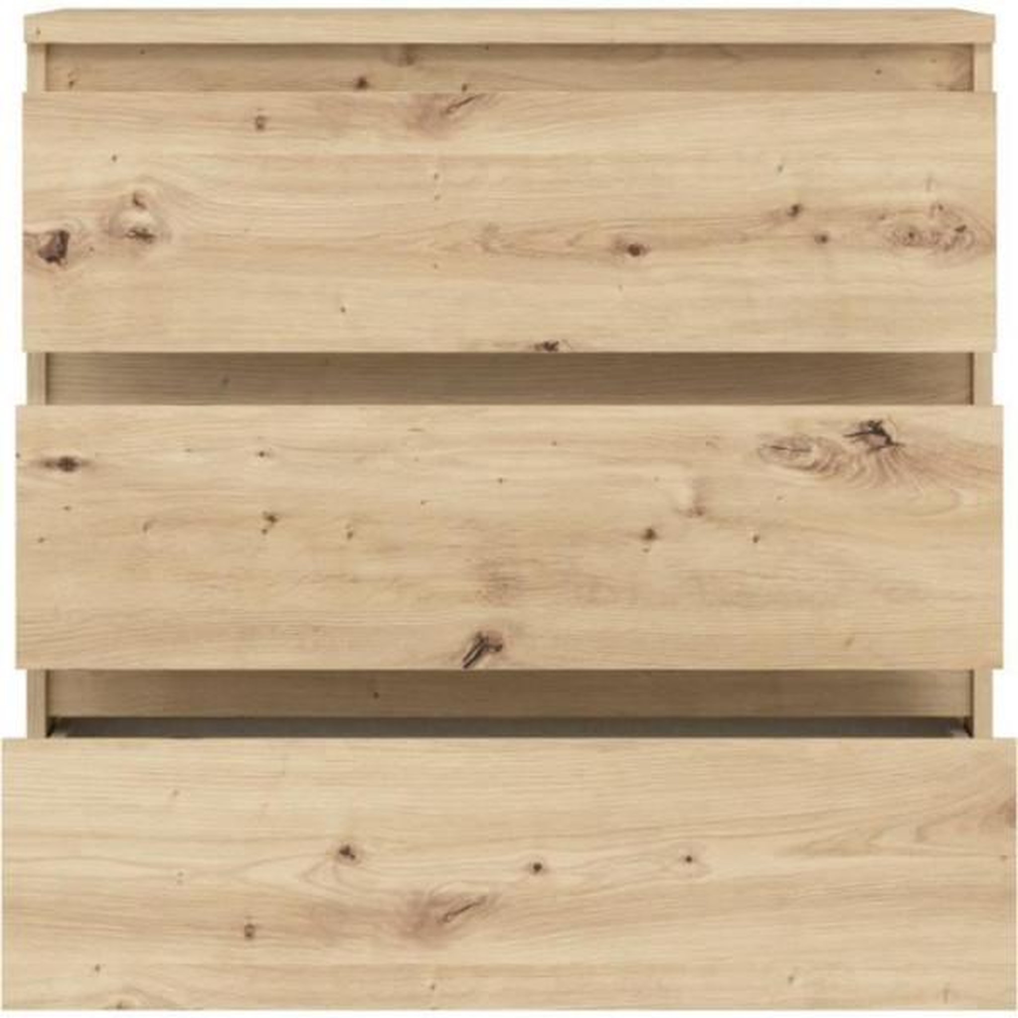 Voir la diapositive 4 : MARKET24 Commode CHELSEA 3 tiroirs - L 77,2 x P 42 x H 79,9 cm - Décor chene artisan