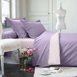 Home collection Parure de housse de couette 100% coton 78fils elena paris -lilas violine. Coloris disponibles : Rose