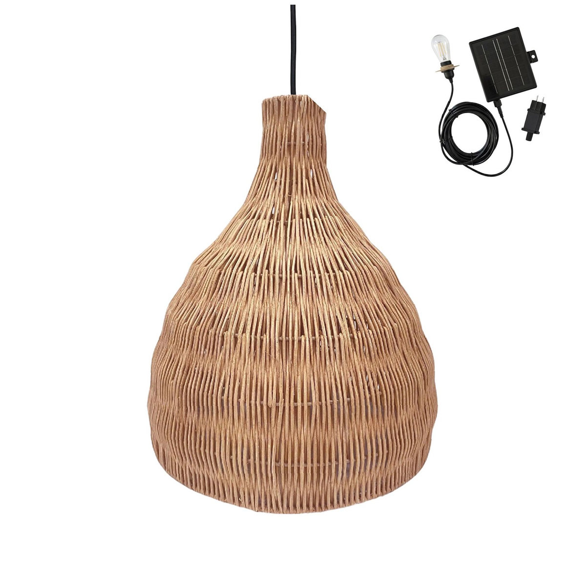 Lumisky Suspension d'extérieur nomade solaire BELLA Beige Herbe marine H38cm