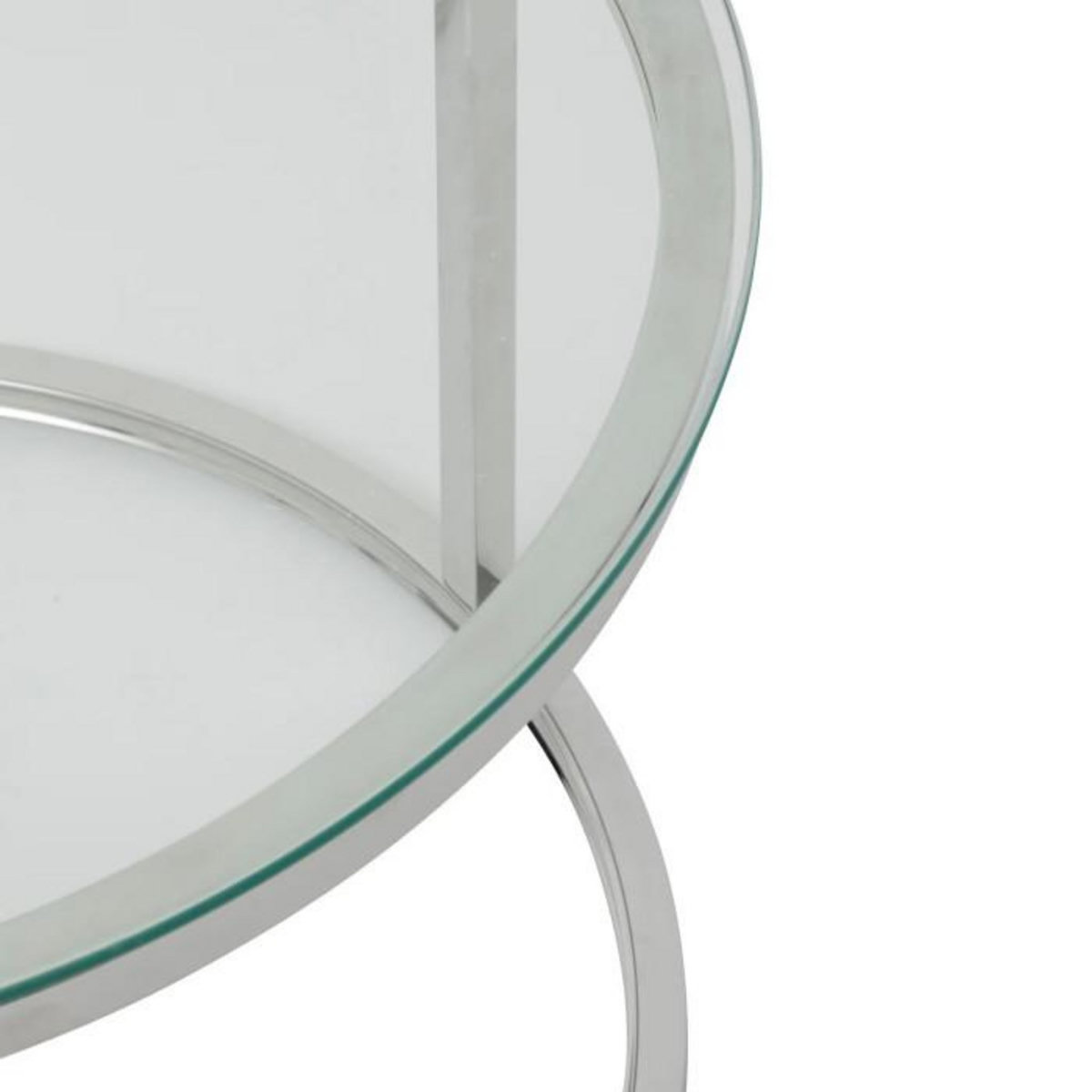 ATMOSPHERA Lot de 2 Tables Basses Gigognes  Kneo  80cm Argent