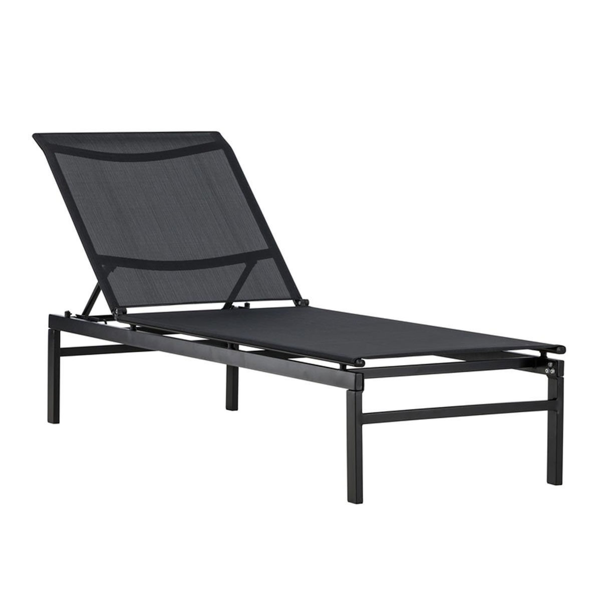 Paris Prix Chaise Longue en Métal  Massimo  189cm Noir