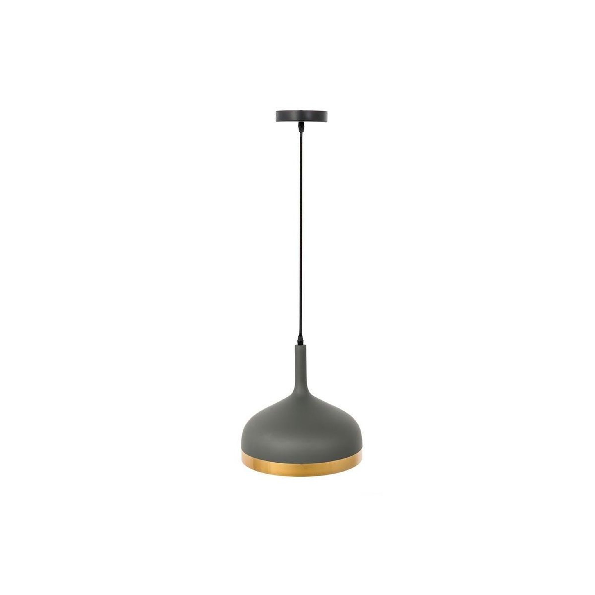 Voir la diapositive 1 : The Home Deco Factory Lampe Suspension  Cloche  30cm Gris & Or
