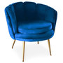 Voir la diapositive 1 : Paris Prix Fauteuil Arrondi en Velours  Dabren  80cm Bleu