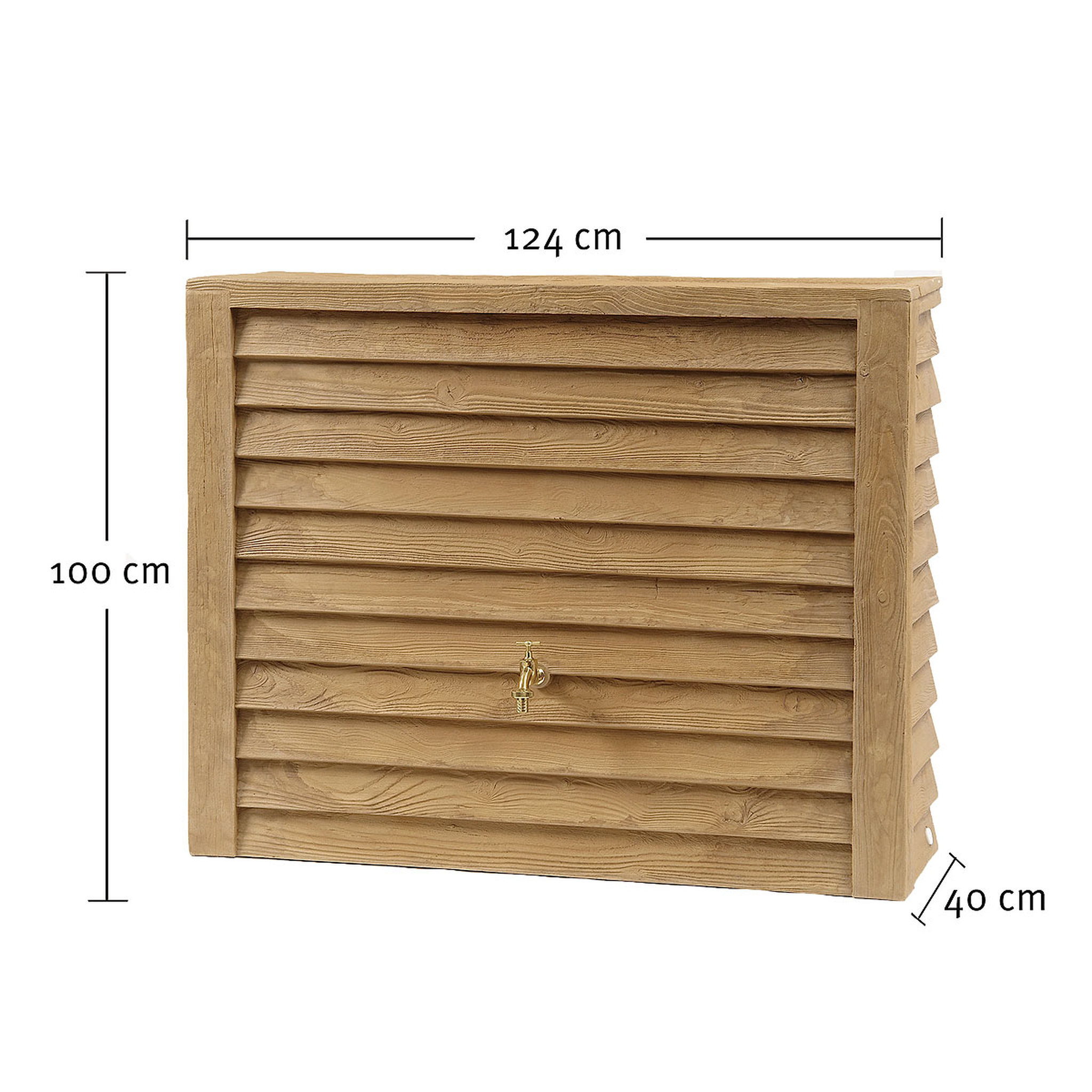 Voir la diapositive 4 : GARANTIA Cuve à eau Woody 350L - aspect bois clair