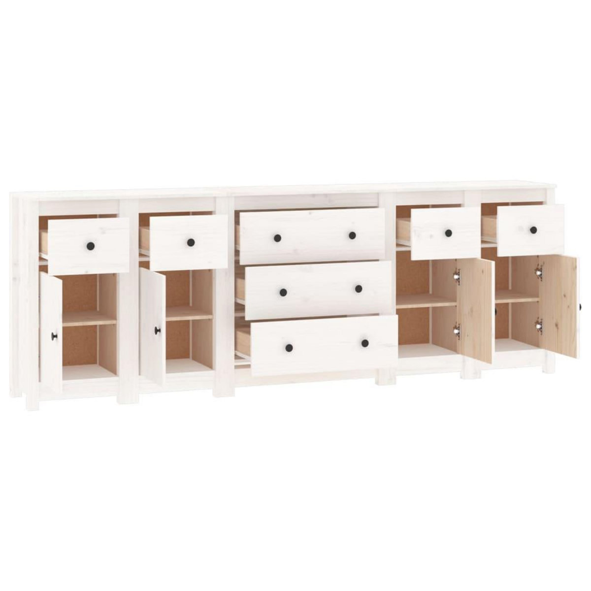 VIDAXL Buffet Blanc 230x35x80 cm Bois massif de pin