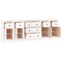 Voir la diapositive 5 : VIDAXL Buffet Blanc 230x35x80 cm Bois massif de pin