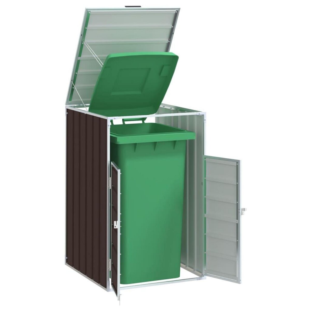 VIDAXL Rangement a roulettes pour poubelles pour bac unique acier