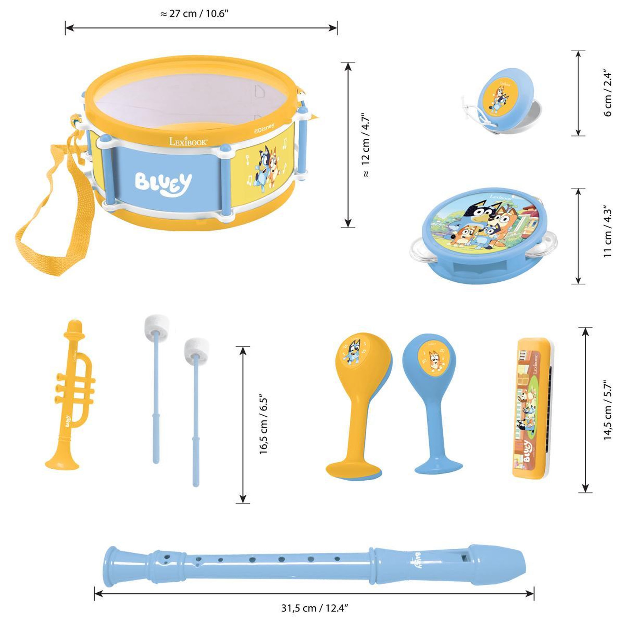 Voir la diapositive 2 : Lexibook Set Musical 7pcs Bluey